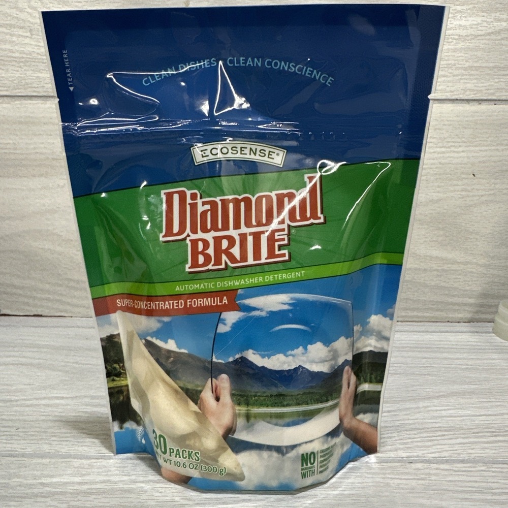 MELALEUC Diamond Brite Auto Dishwasher Detergent 30 Pack Chlorine-Free EXP‎ 7/25